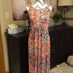 ANN TAYLOR Keyhole Sleeveless Long Dress, Medium, Perfect Cruise Wear, BNWT